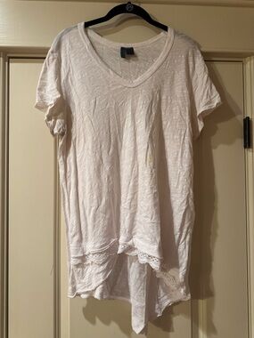 White Asymmetrical Layering Shirt